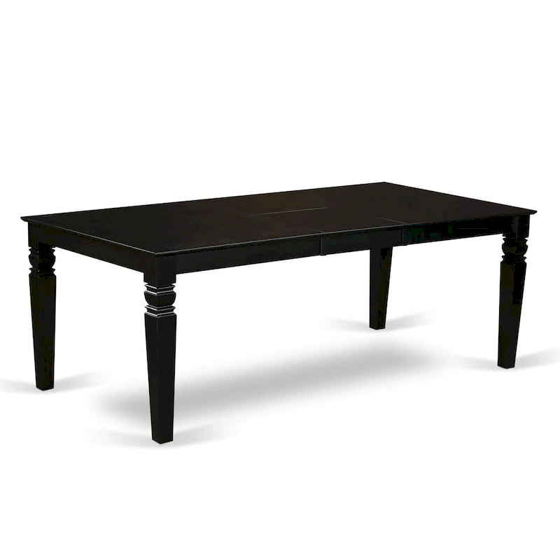 East West Furniture Kitchen Table Set- a Rectangle Dining Room Table and Dining Chairs, Black (Pieces Options)