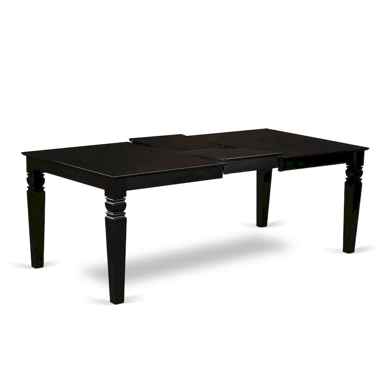 East West Furniture Kitchen Table Set- a Rectangle Dining Room Table and Dining Chairs, Black (Pieces Options)