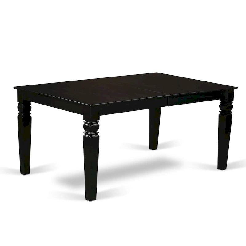 East West Furniture Kitchen Table Set- a Rectangle Dining Room Table and Dining Chairs, Black (Pieces Options)