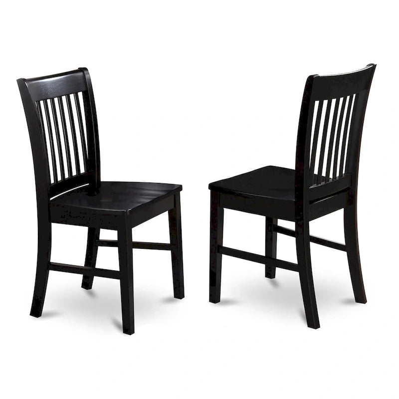 East West Furniture Kitchen Table Set- a Rectangle Dining Room Table and Dining Chairs, Black (Pieces Options)