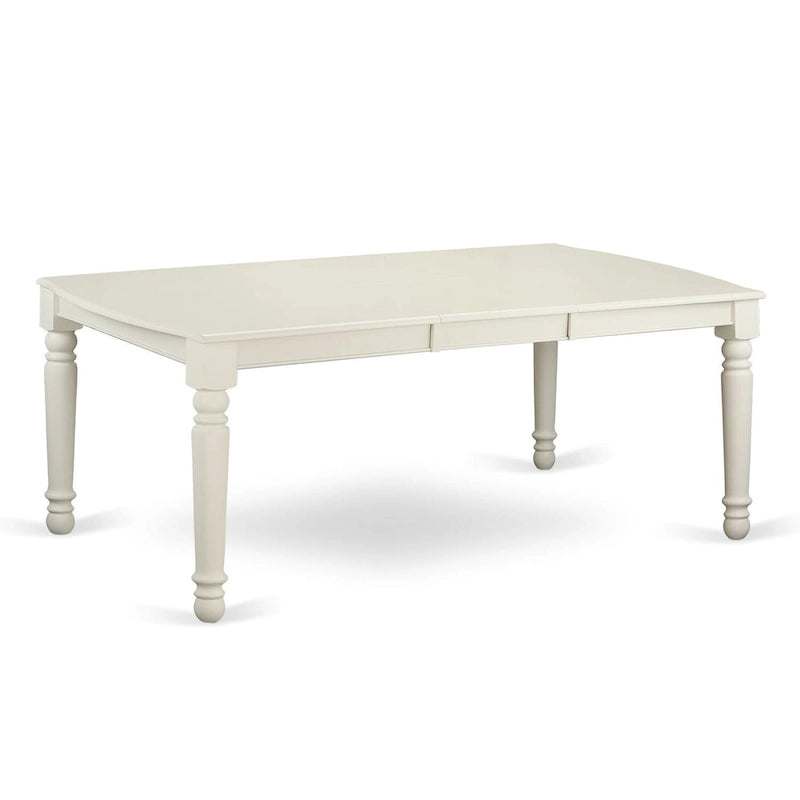 East West Furniture 9 Piece Kitchen Table Set Includes a Rectangle Dining Table and 8 Dining Room Chairs, Linen White