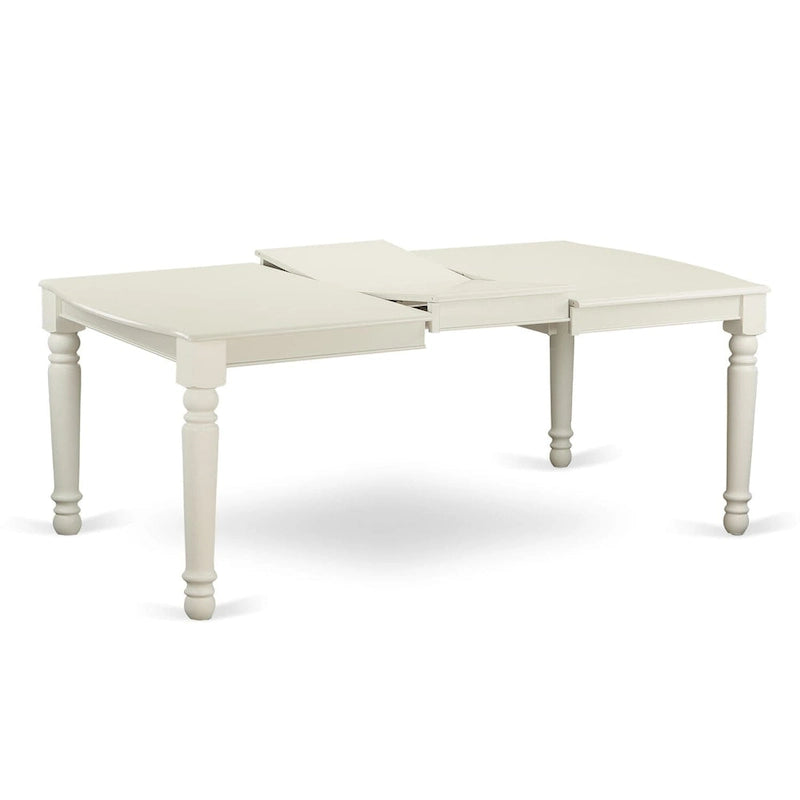 East West Furniture 9 Piece Kitchen Table Set Includes a Rectangle Dining Table and 8 Dining Room Chairs, Linen White