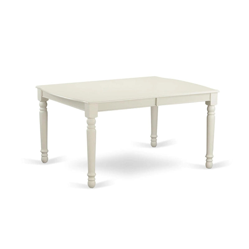 East West Furniture 9 Piece Kitchen Table Set Includes a Rectangle Dining Table and 8 Dining Room Chairs, Linen White