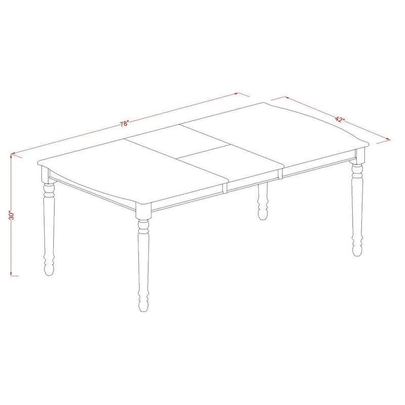 East West Furniture 9 Piece Kitchen Table Set Includes a Rectangle Dining Table and 8 Dining Room Chairs, Linen White