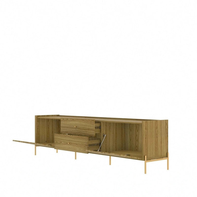 Manhattan Comfort Jasper 86.69 In. Media Cabinet Console