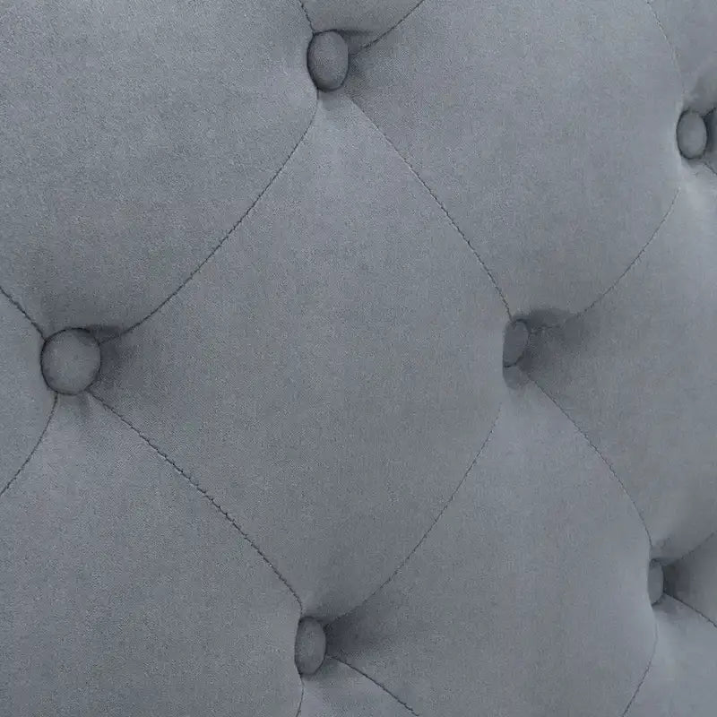SAFAVIEH Rayna Grey Upholstered Tufted Headboard - Silver Nailhead (Full)