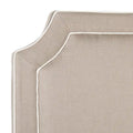SAFAVIEH Kati Charcoal Grey/ Light Grey Piping Linen Upholstered Headboard