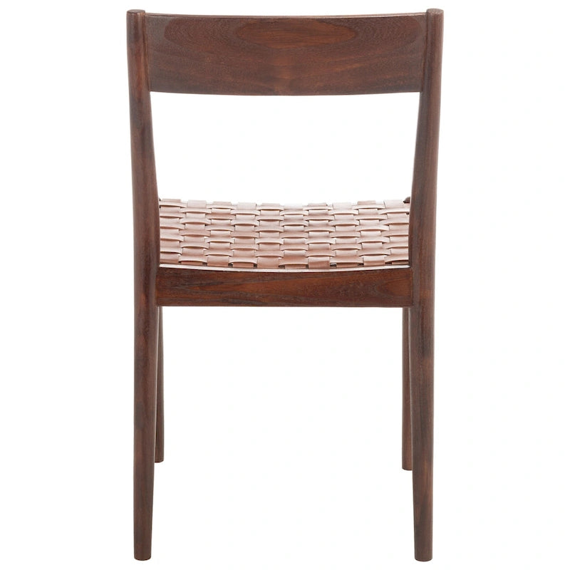 SAFAVIEH Myrle Leather Dining Room Chair (Set of 2) - 18.5 W x 20 L x 31.5 H - 19Wx20Dx32H