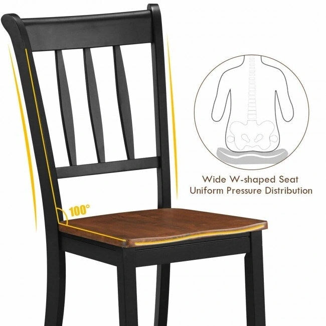 2 Pieces Solid Whitesburg Spindle Back Wood Dining Chairs - 18 x 21 x 38.5( L x D x H )