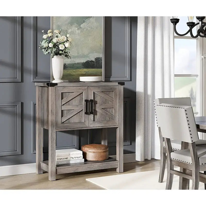 WAMPAT Modern Farmhouse Buffet Cabinet,Wood Sideboard for Living Room