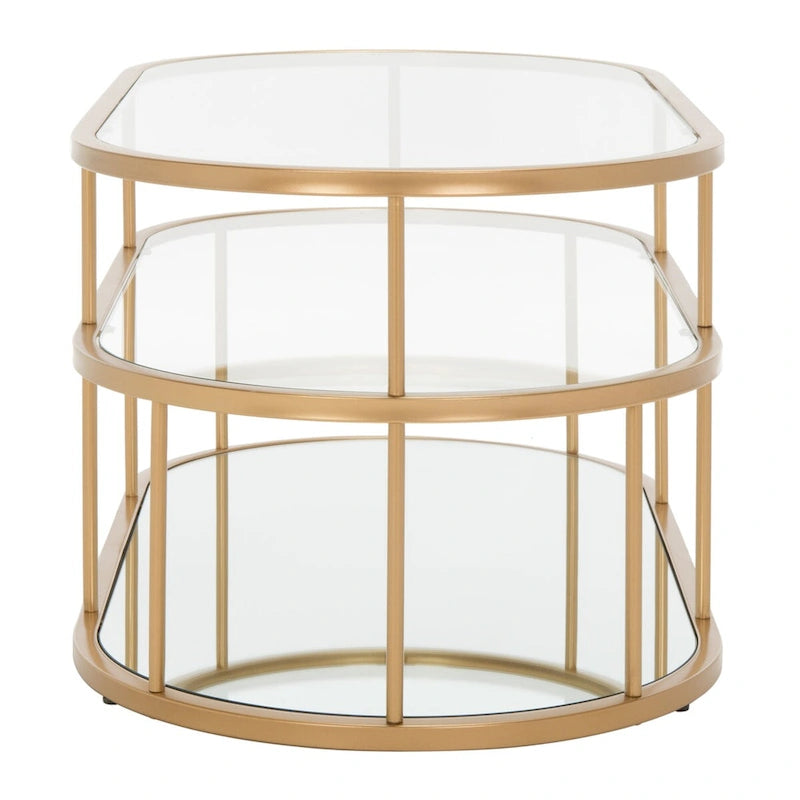 SAFAVIEH Frederica 3 Shelf Coffee Table - 42 L x 21 D x 17 H - 42Wx21Dx17H