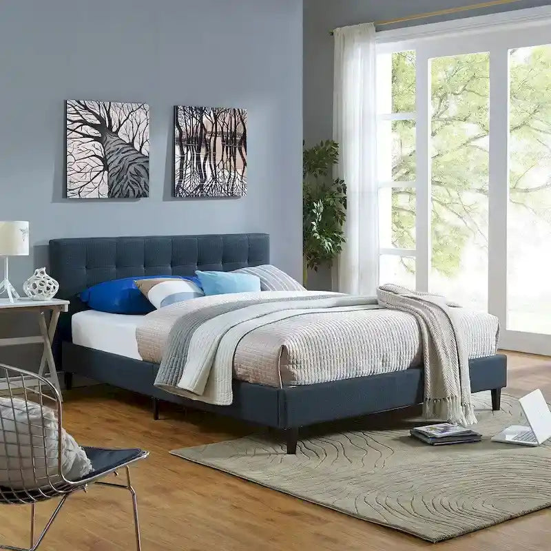 Porch & Den Lucille Upholstered Queen Platform Bed