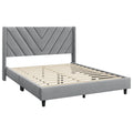 Yaheetech Bed Frame With Wooden Slat Support Upholstered Bed Frame with Tufted Headboard