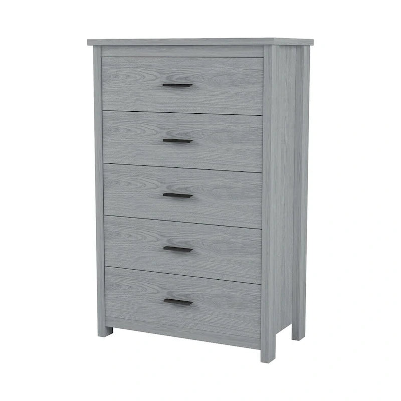 4-Pieces Bedroom Sets Queen Size Wooden Bed with 2 Nightstands and 1 Dresser