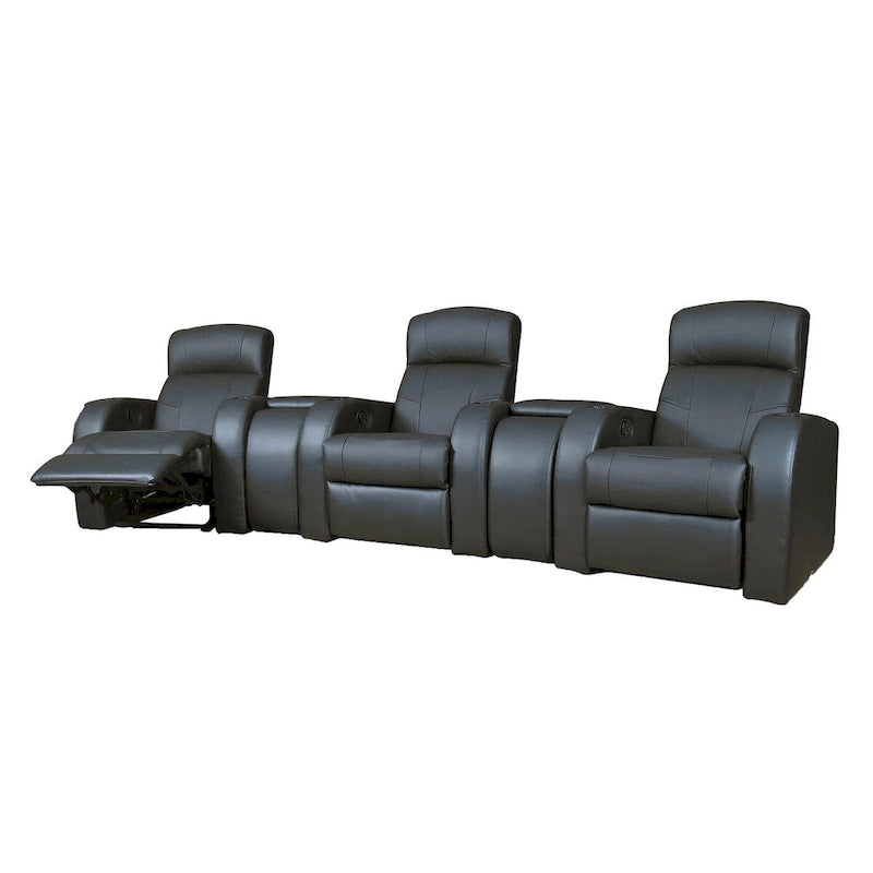 Greenfield Cyrus Black 3-seater Home Theater with 2 Wedge Consoles