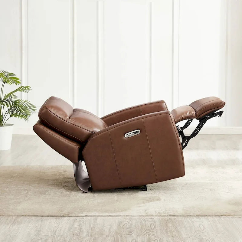 Hydeline Vienna Zero Gravity Power Recline and Headrest Top Grain Leather Recliner