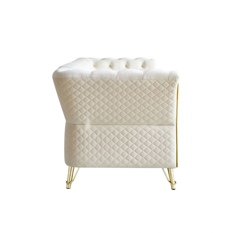 Modern Tufted Velvet Sofa 87.4 inch for Living Room