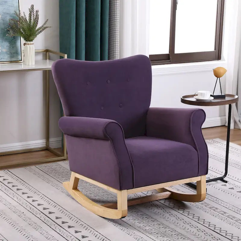 GEITIN High Back Rocking Chair with Tufted Back