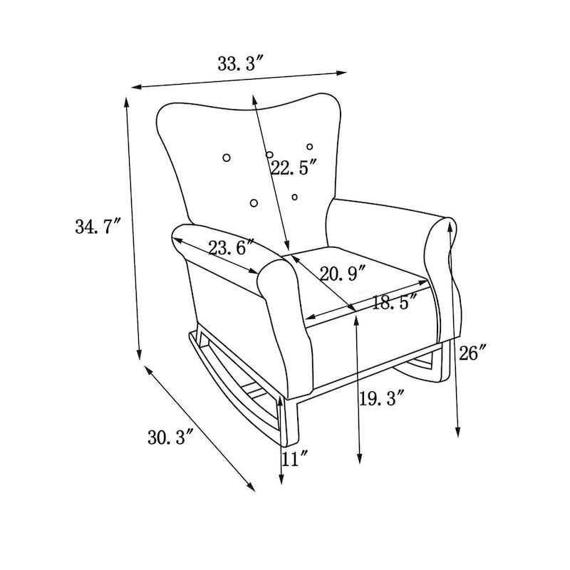 GEITIN High Back Rocking Chair with Tufted Back