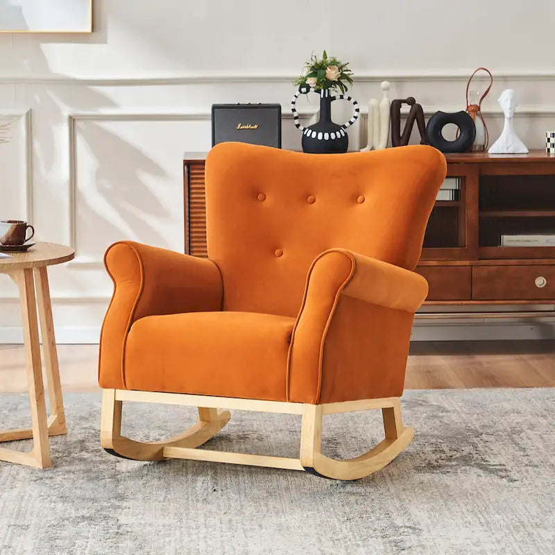 GEITIN High Back Rocking Chair with Tufted Back