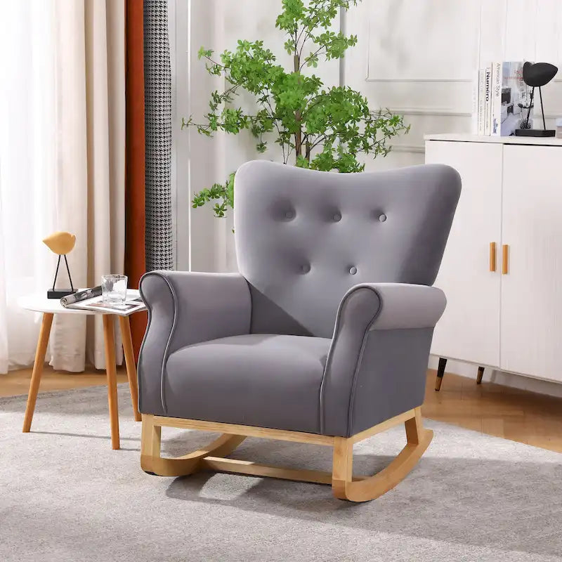 GEITIN High Back Rocking Chair with Tufted Back