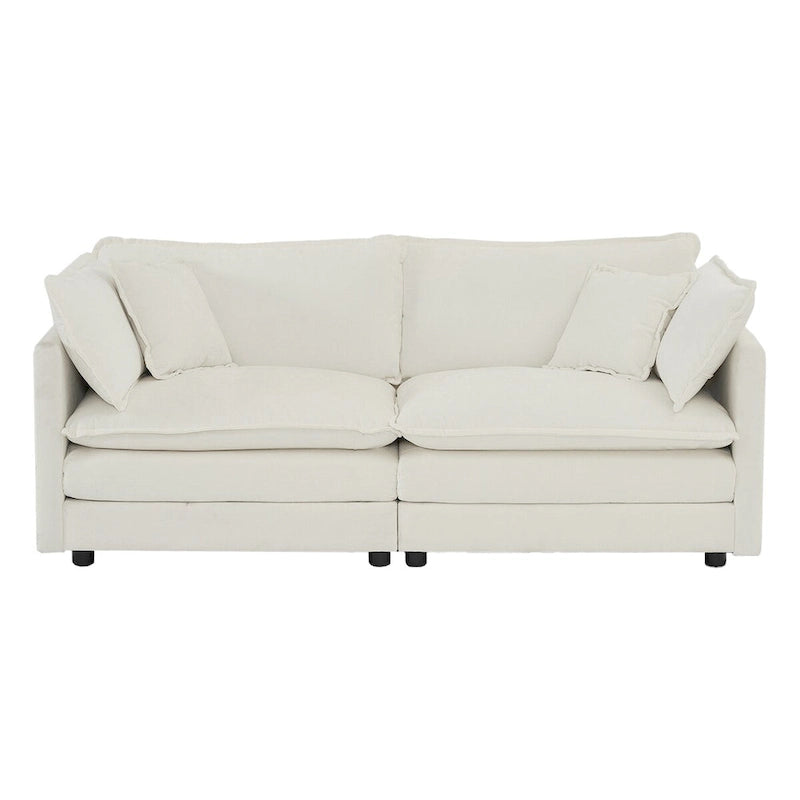 3-Piece Sofa Set Oversized Sofa Comfy Chenille Deep Seat Sofa Couch with 2 Loveseat and 3 Seater Sofa