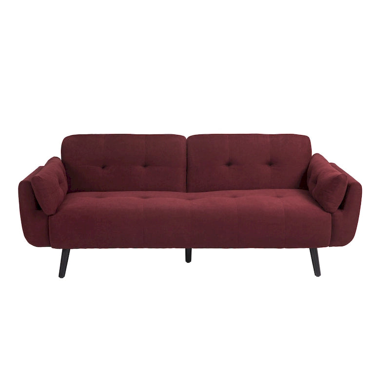 2Set Futon Convertible Sofa Bed Adjustable Reclining Sleeper