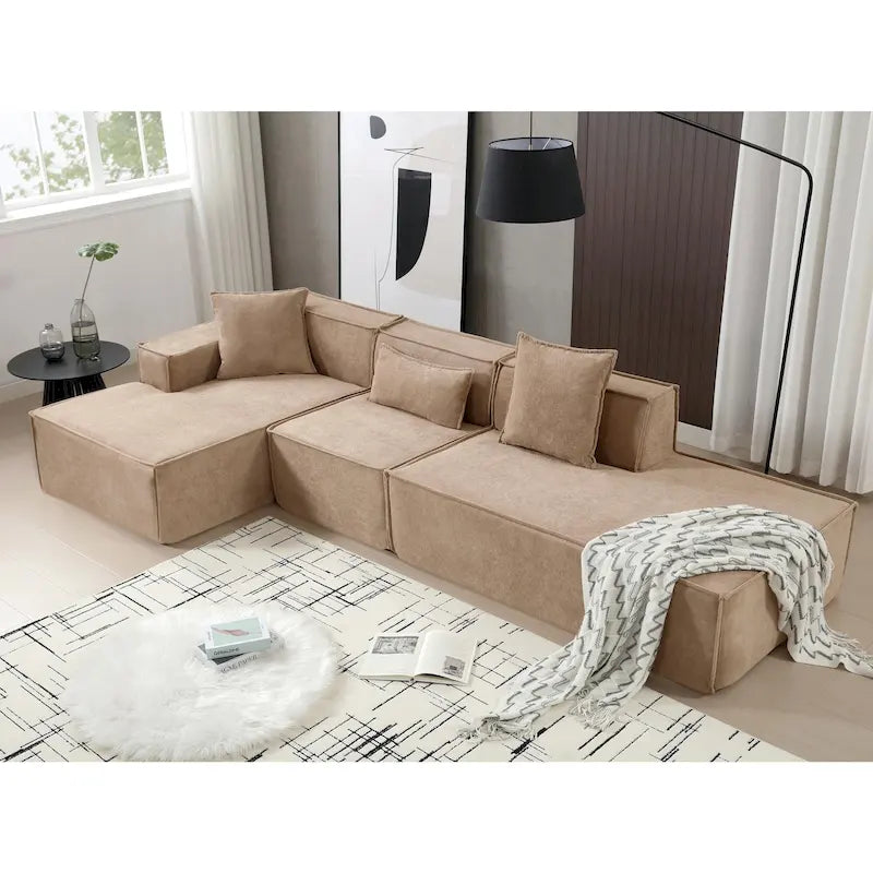 Modern Minimalist Modular Combination L-shaped Sofa Set,Free Installation Sofa