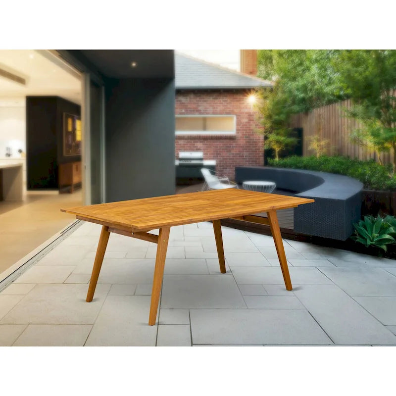 East West Furniture BDETRNA Modern Coffee Table and Rectangular Top with Wood 4 legs - Natural Oil Finish