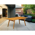 East West Furniture BDETRNA Modern Coffee Table and Rectangular Top with Wood 4 legs - Natural Oil Finish