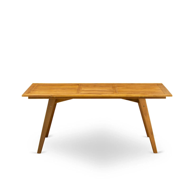 East West Furniture BDETRNA Modern Coffee Table and Rectangular Top with Wood 4 legs - Natural Oil Finish