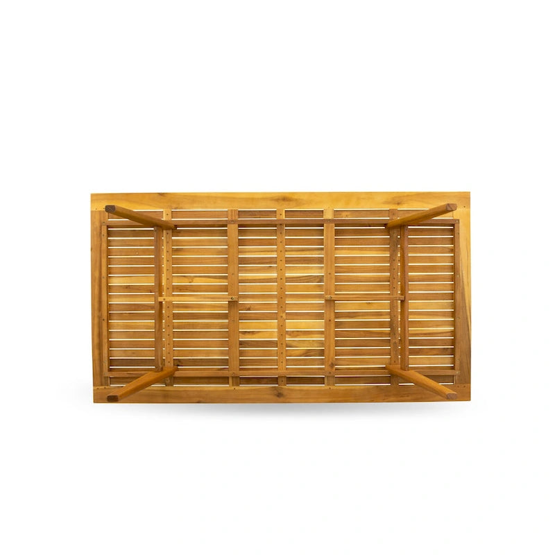 East West Furniture BDETRNA Modern Coffee Table and Rectangular Top with Wood 4 legs - Natural Oil Finish