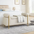 GEITIN Upholstered Velvet Storage Bench with Cylindrical Arms