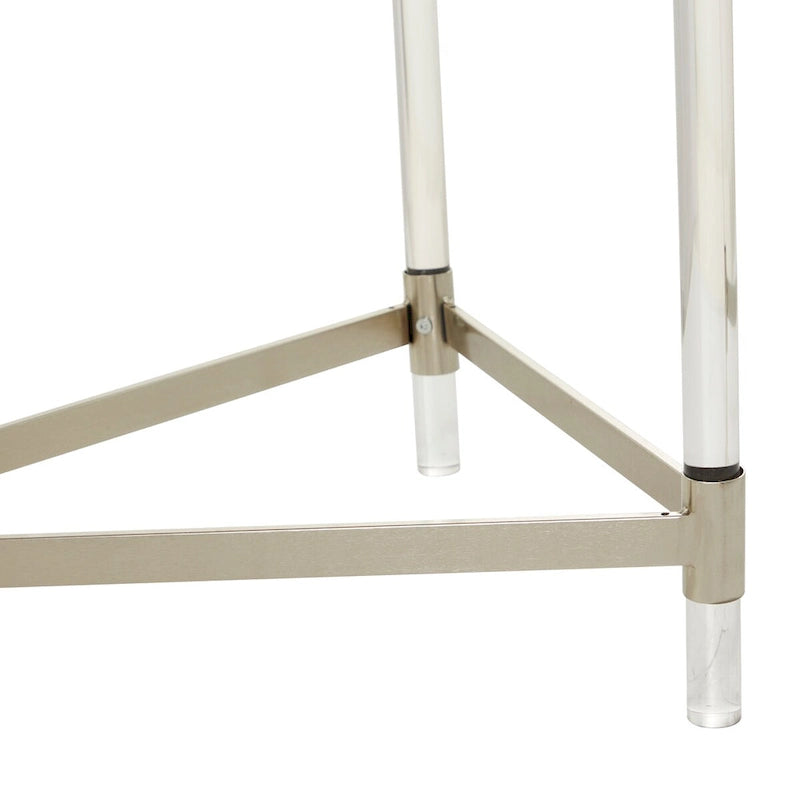 Metal Console Table with Mirrored Top and Acrylic Legs - Gold or Silver - Roche River Decor