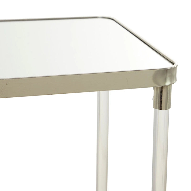 Metal Console Table with Mirrored Top and Acrylic Legs - Gold or Silver - Roche River Decor