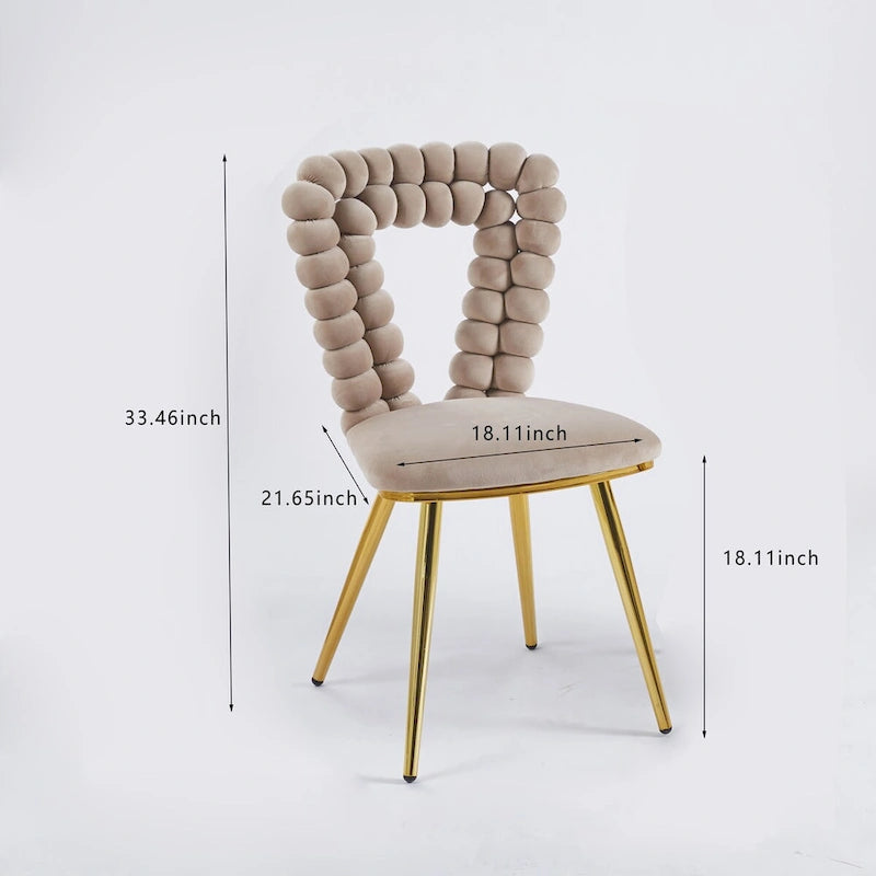Modern Chair(set of 4 ) with Iron Tube Legs, Soft Cushions and Comfortable Backrest, Suitable for Dining Room, Living Room
