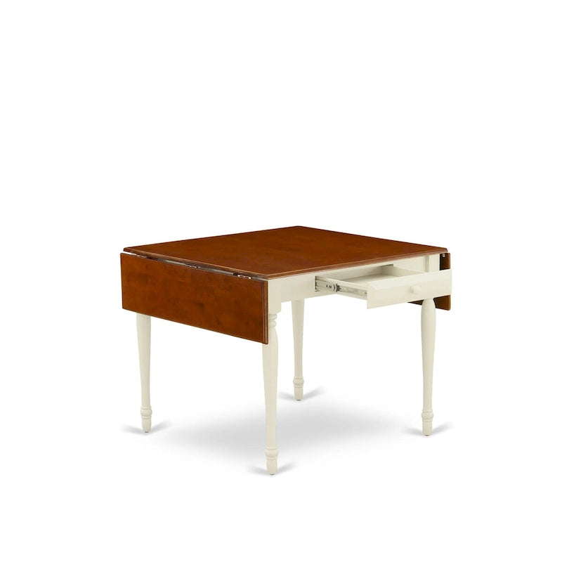East West Furniture Dining Set- a Dining Room Table and Wood Seat Chairs, Buttermilk & Cherry (Pieces Option)