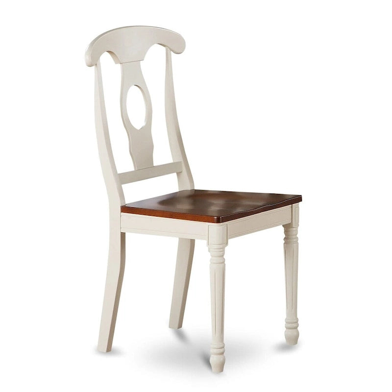 East West Furniture Dining Set- a Dining Room Table and Wood Seat Chairs, Buttermilk & Cherry (Pieces Option)
