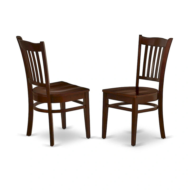 East West Furniture Dinette Set- a Rectangle Dining Room Table and Wooden Seat Dining Chairs, Mahogany (Pieces Options)