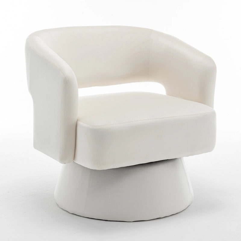 Velvet Swivel Barrel Chair