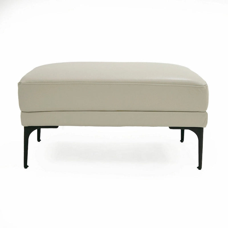 Salk 30 Inch Ottoman, Rectangular Cushioned Seat, Light Gray Upholstery