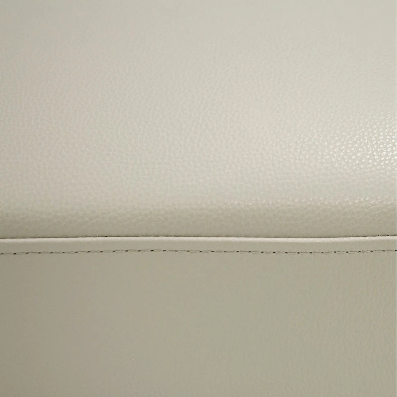 Salk 30 Inch Ottoman, Rectangular Cushioned Seat, Light Gray Upholstery