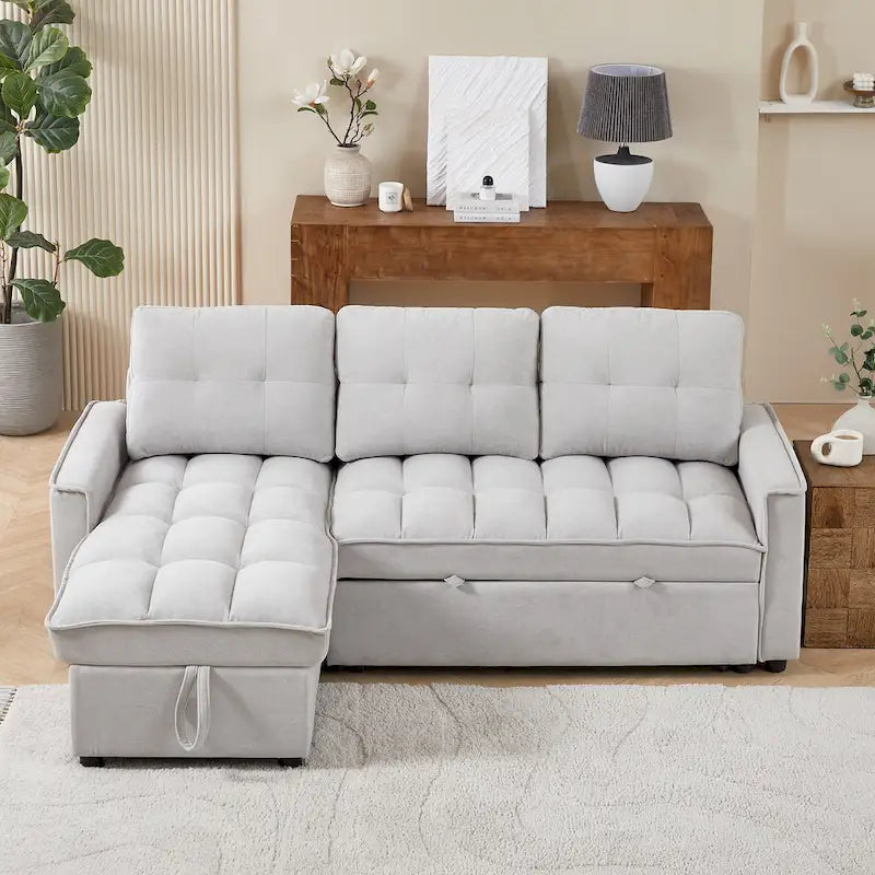L-Shaped Sectional Sofa with Reclining Storage