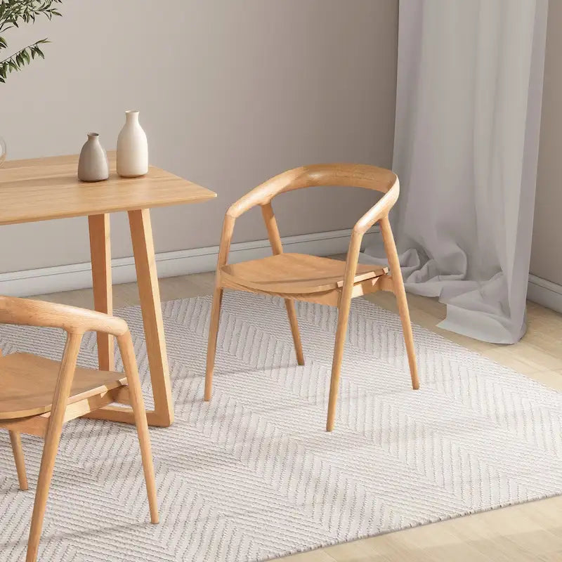 Simeon 21 Sculpted Oak Wood Dining Chair