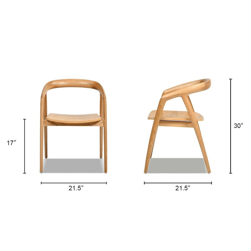 Simeon 21 Sculpted Oak Wood Dining Chair