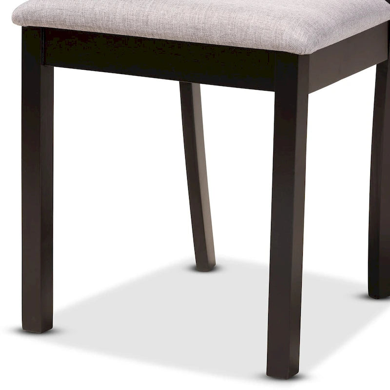 Derya Modern Transitional 5-Piece Wood Dining Set-Grey/Dark Brown