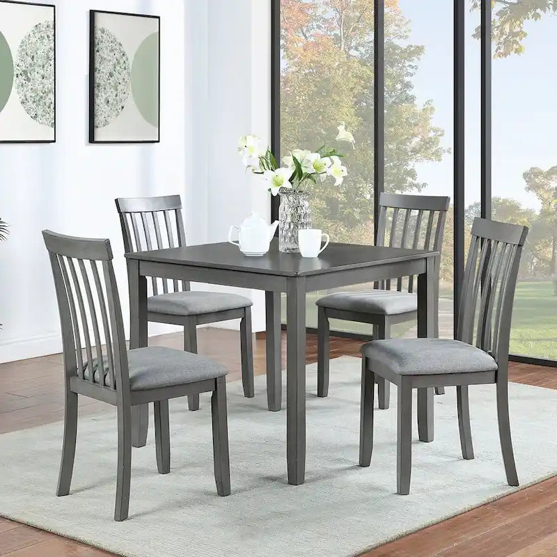 Wooden Dining Rectangular Table set for 4,Kitchen Dining Table for Small Space,Walnut