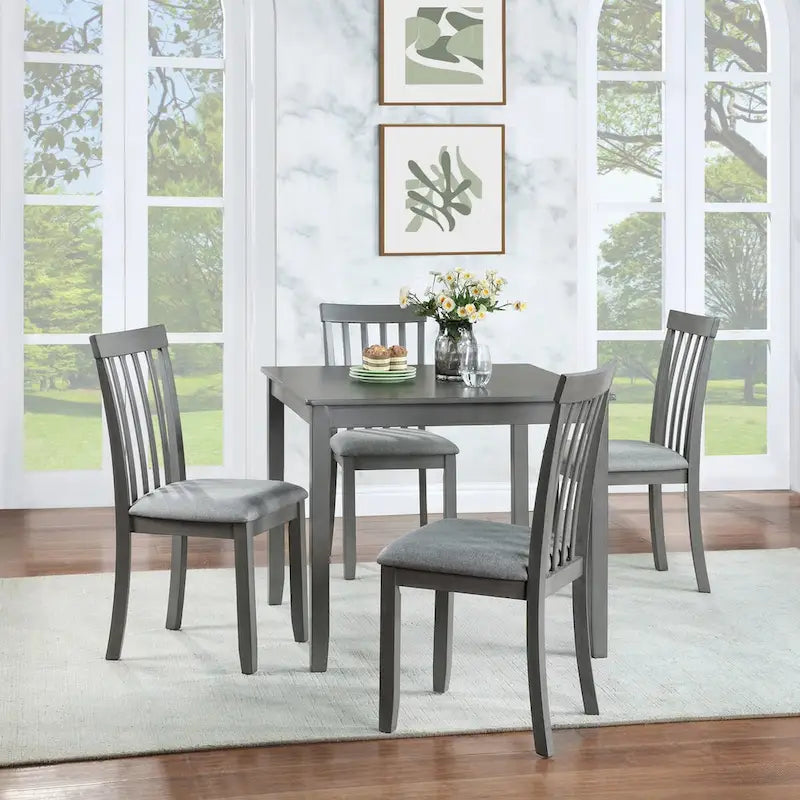 Wooden Dining Rectangular Table set for 4,Kitchen Dining Table for Small Space,Walnut