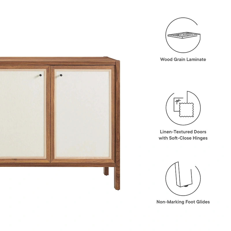 Capri 65 Wood Grain Sideboard Storage Cabinet