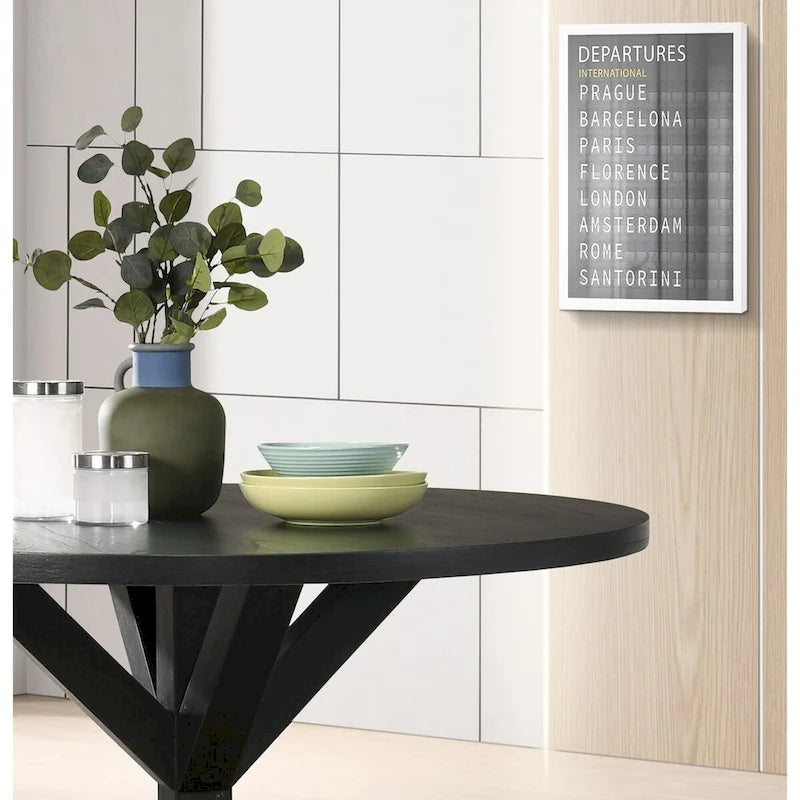 Windvale Cross-Buck Base Dining Table in Black